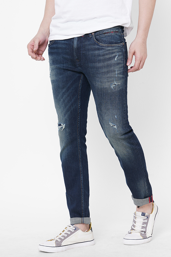 DK BLUE 5 POCKET LOW-RISE TAPERED ANKLE LENGTH JEANS