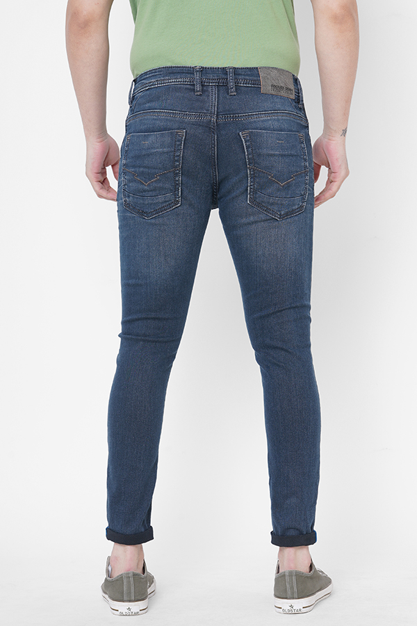 PETROL 5 POCKET LOW-RISE TAPERED ANKLE LENGTH JEANS