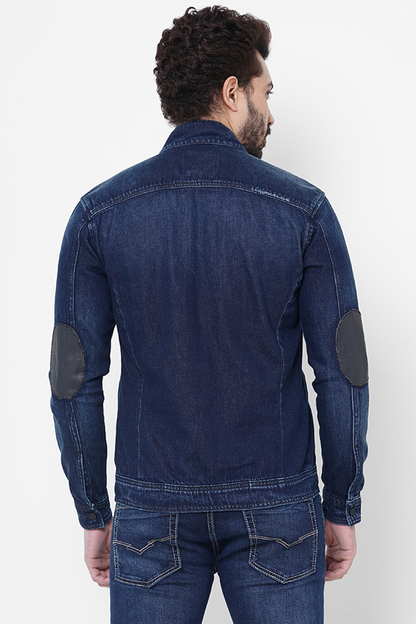 DK BLUE FULL SLEEVE DENIM ZIPPER JACKET