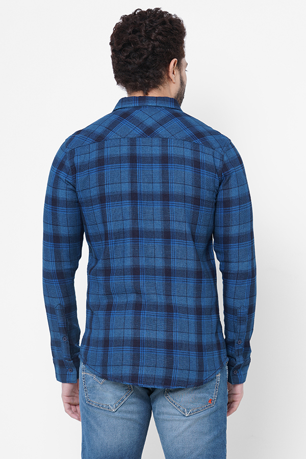 NAVY BLACK FULL SLEEVE CHECK SHIRT