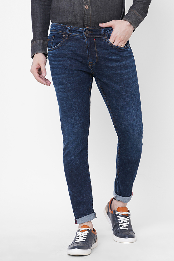 DK BLUE 5 POCKET LOW-RISE TAPERED ANKLE LENGTH JEANS