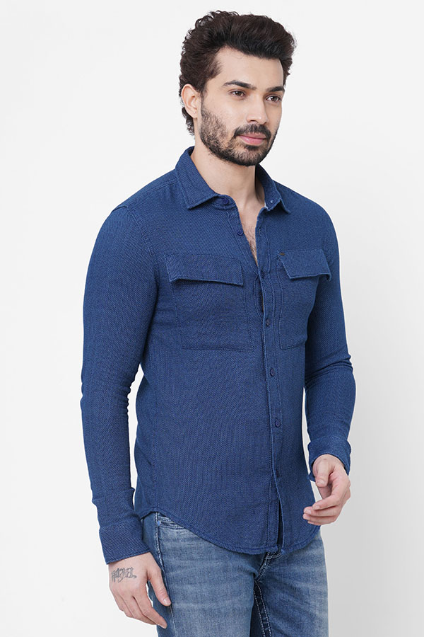 NAVY FULL SLEEVE DENIM SHIRT