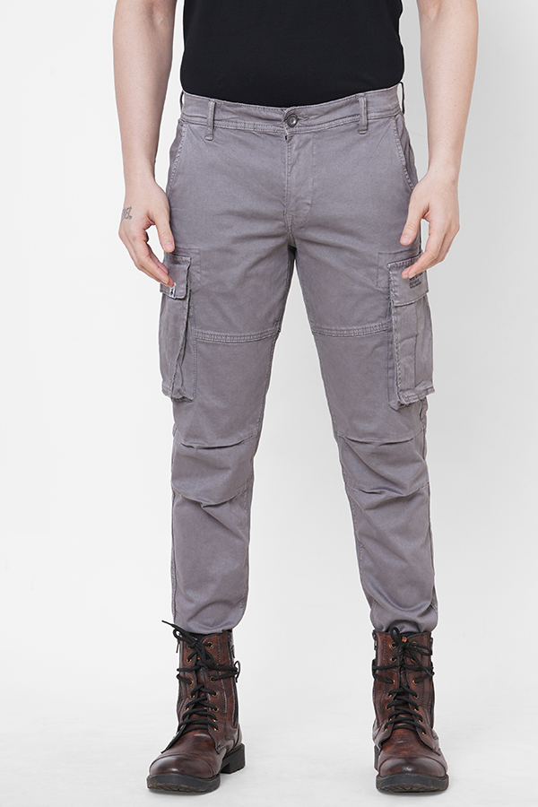 CLAY GREY SLIM FIT CARGO PANT