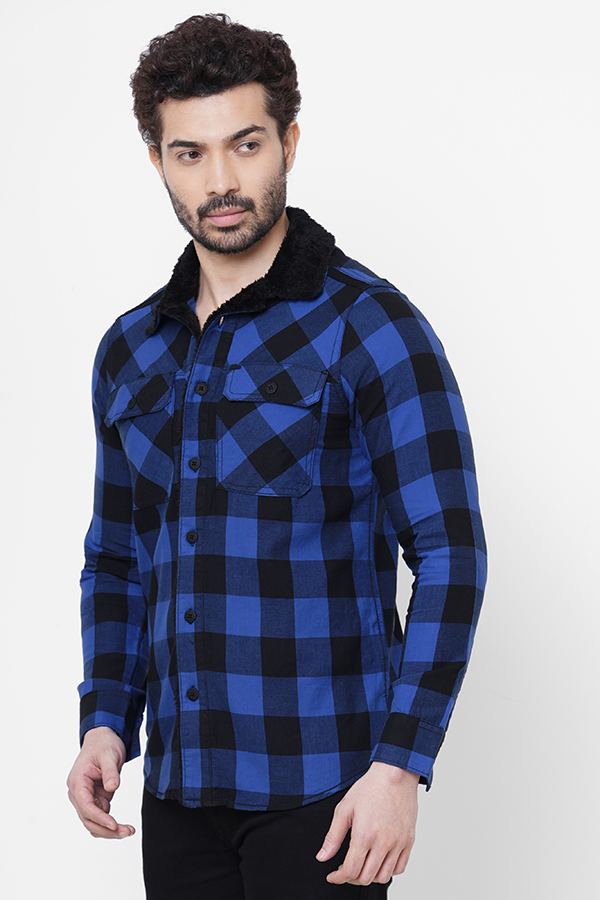 BLUE BLACK FULL SLEEVE CHECK SHIRT