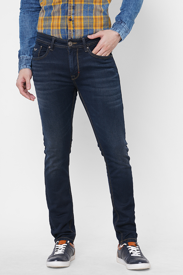 DK BLUE 5 POCKET MID-RISE NARROW FIT JEANS