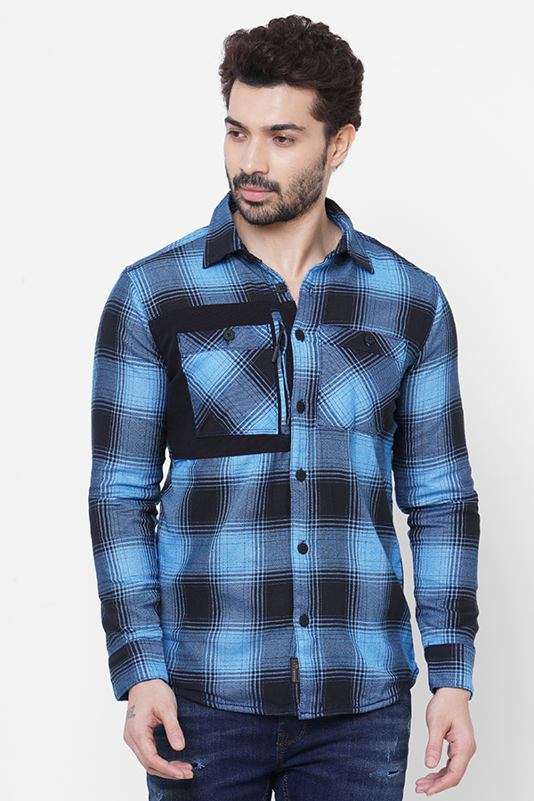 BLUE BLACK FULL SLEEVE CHECK SHIRT