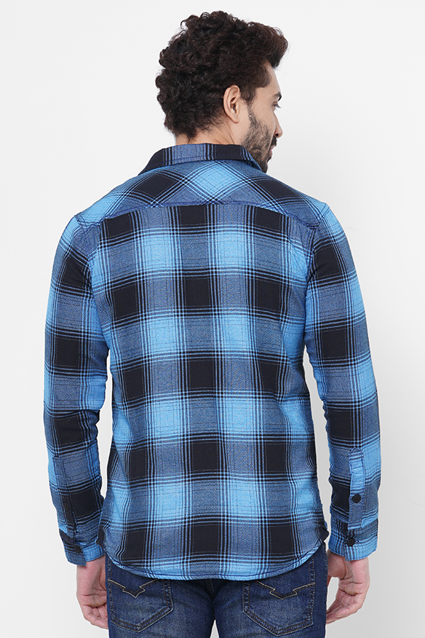 BLUE BLACK FULL SLEEVE CHECK SHIRT