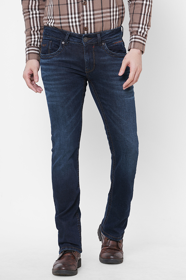 DK BLUE 5 POCKET SLIM FIT LOW RISE BOOT LEG JEANS