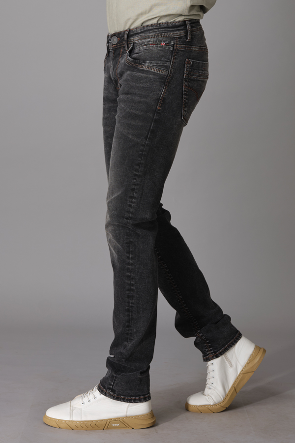 CHARCOAL GREY 5 POCKET MID-RISE JEANS (LENNON)