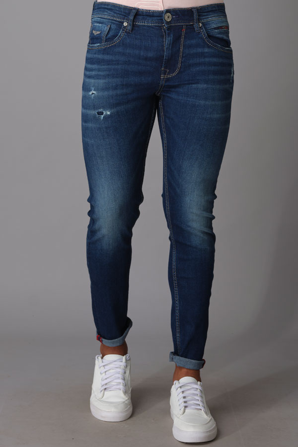 MED BLUE 5 POCKET LOW-RISE ANKLE LENGTH JEANS (SPRINGSTEEN FIT)