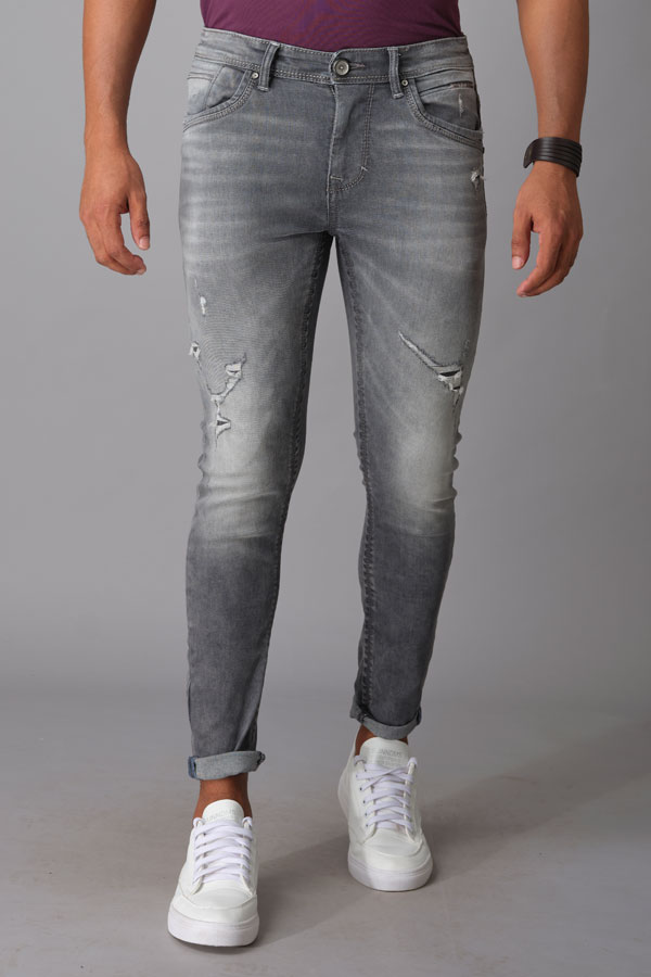 GREY LOWRISE, SLIM TIGH AND TAPERED ANKLE LENGTH (SPRINGSTEEN FIT)