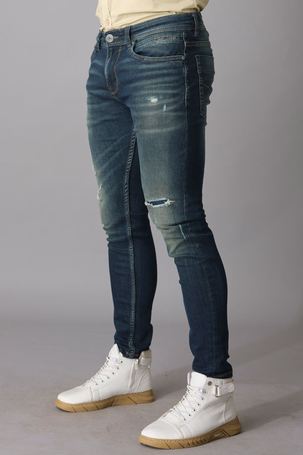 MED BLUE 5 POCKET LOW-RISE ANKLE LENGTH JEANS (SPRINGSTEEN)