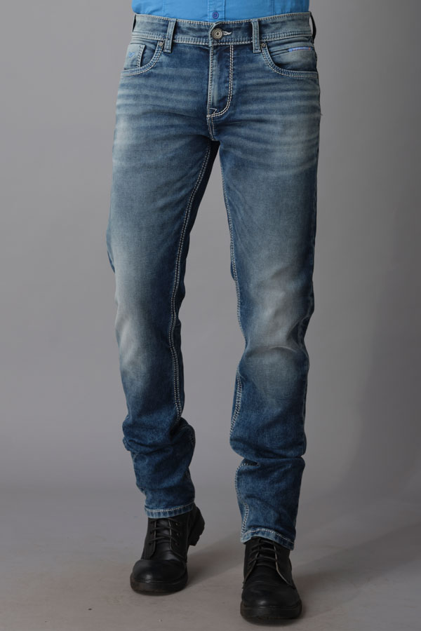 MED BLUE 5 POCKET MID-RISE JEANS (LENNON FIT)