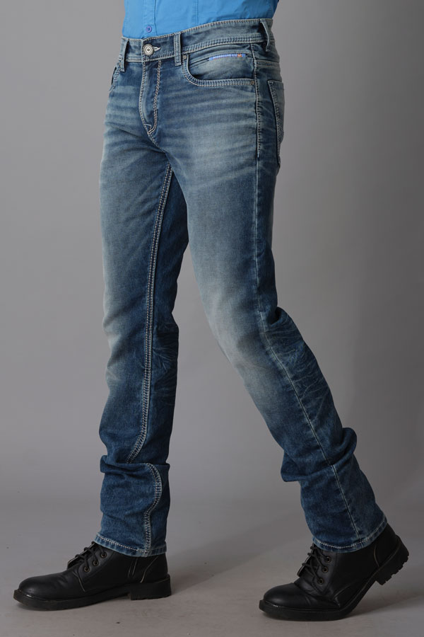 MED BLUE 5 POCKET MID-RISE JEANS (LENNON FIT)