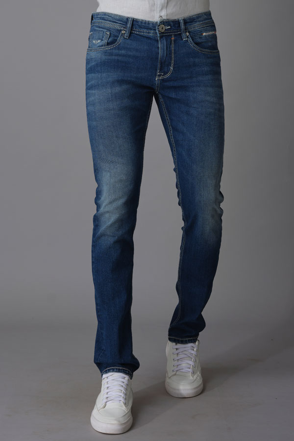 MED BLUE 5 POCKET MID-RISE JEANS (LENNON FIT)