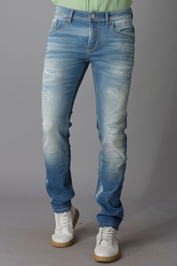 MED BLUE 5 POCKET MID-RISE JEANS (LENNON FIT)