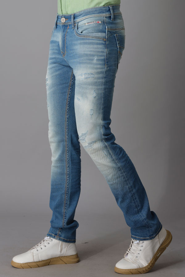 MED BLUE 5 POCKET MID-RISE JEANS (LENNON FIT)