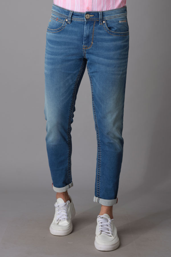 MED BLUE 5 POCKET LOW-RISE ANKLE LENGTH JEANS (SPRINGSTEEN FIT)