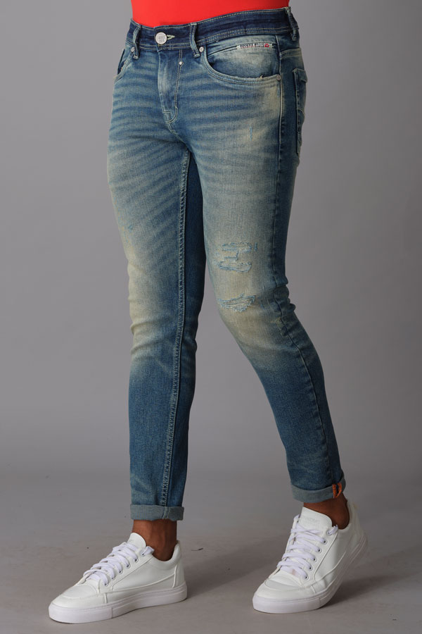 MED BLUE 5 POCKET LOW-RISE ANKLE LENGTH JEANS (SPRINGSTEEN FIT)