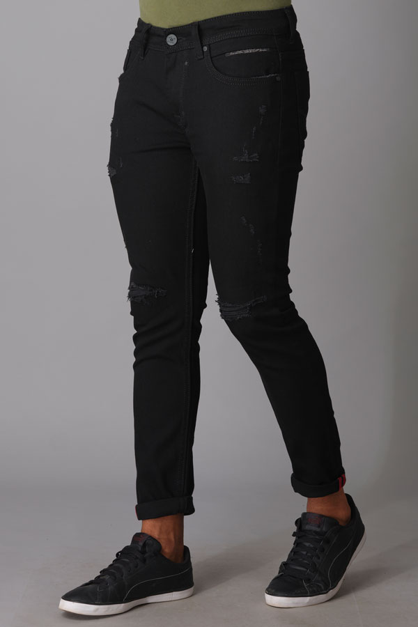 BLACK 5 POCKET LOW-RISE ANKLE LENGTH JEANS (SPRINGSTEEN FIT)