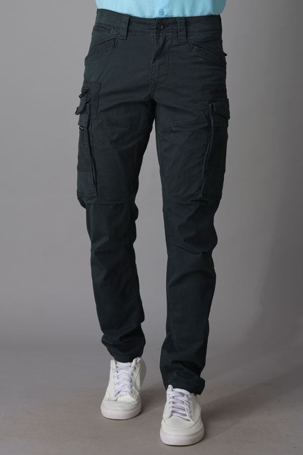 BOTTLE GREEN CARGO PANT (REGULAR FIT)