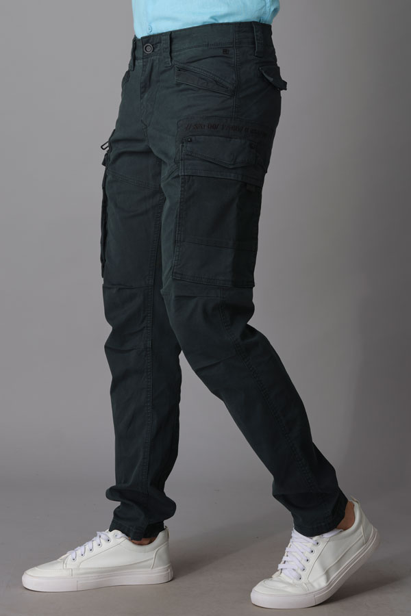 BOTTLE GREEN CARGO PANT (REGULAR FIT)