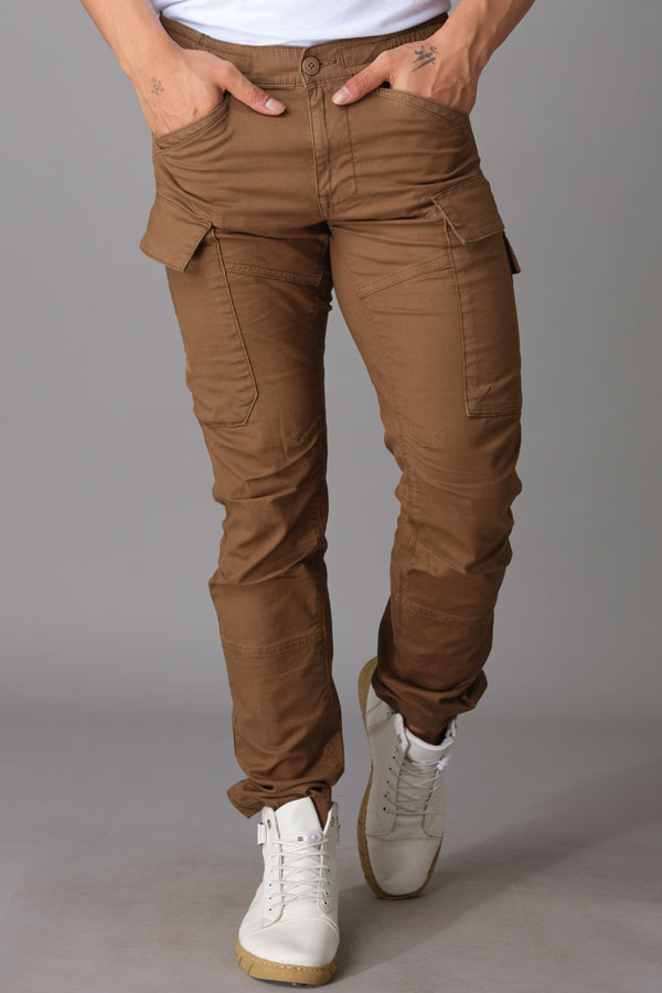 BROWN CARGO PANT (TAPERED FIT)