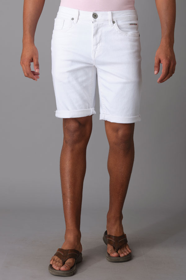 WHITE DENIM SHORT (DENIM SLIM)