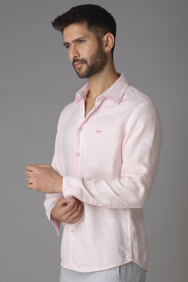 PINK FULL SLEEVE LINEN SHIRT (ZACK F/SLV FIT)