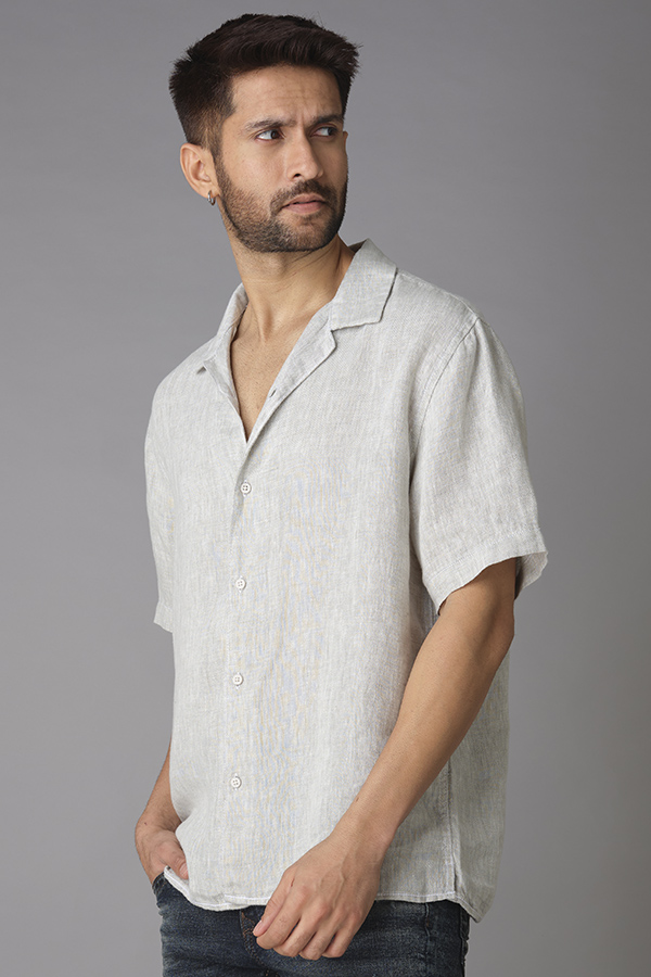 MOSS HALF SLEEVE LINEN SHIRT (TONY H/SLV FIT)