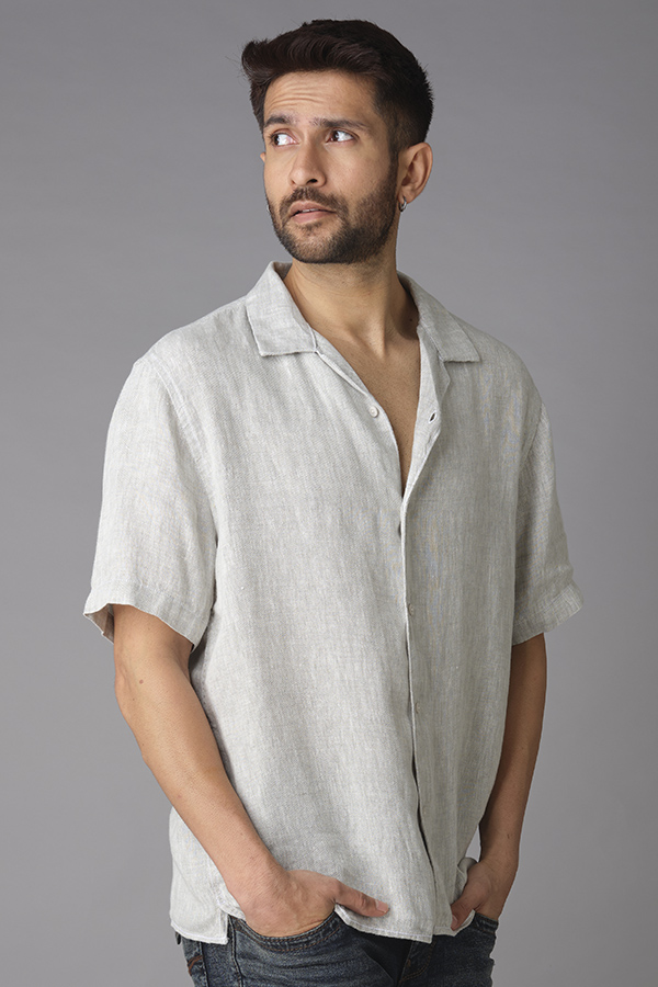 MOSS HALF SLEEVE LINEN SHIRT (TONY H/SLV FIT)