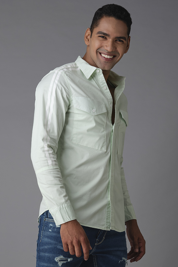 FAIR AQUA FULL SLEEVE COTTON SHIRT (AXEL F/SLV FIT)