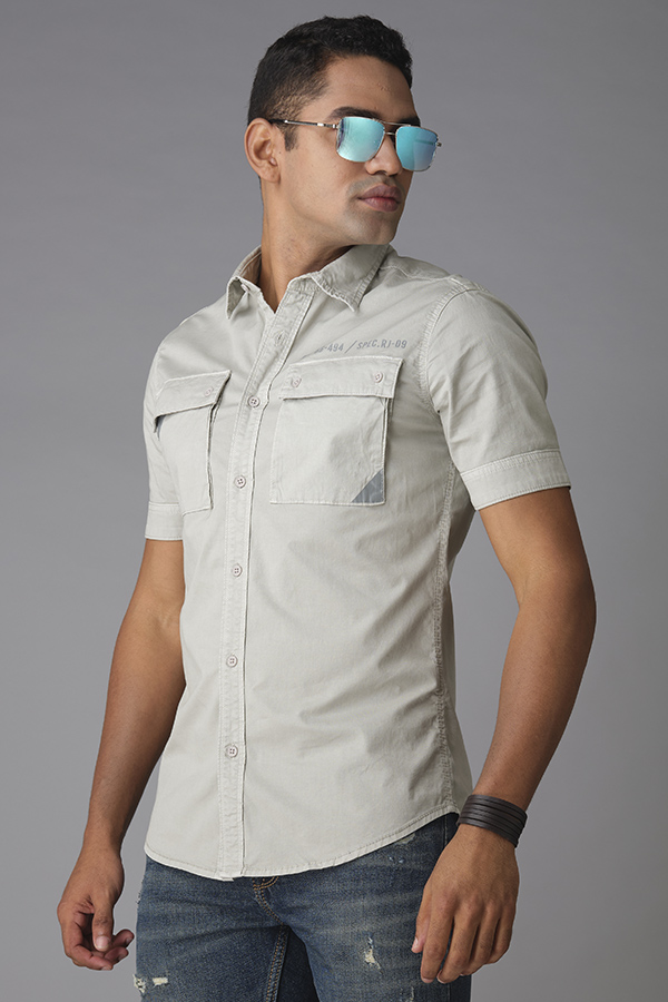 STONE 1 HALF SLEEVE COTTON SHIRT (AXEL H/SLV FIT)