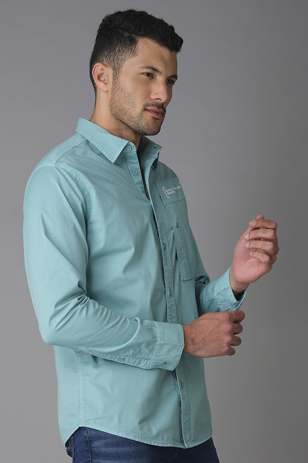 AQUA FULL SLEEVE COTTON SHIRT (AXEL F/SLV FIT)