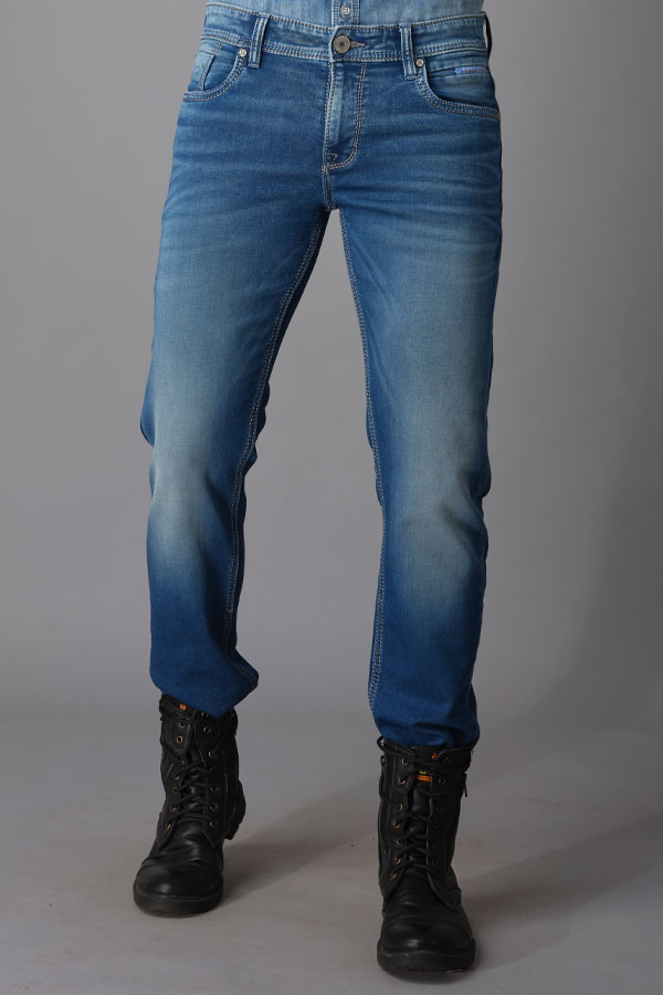 MED BLUE 5 POCKET MID-RISE JEANS (LENNON FIT)