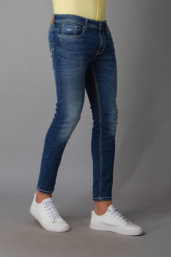 MED BLUE 5 POCKET LOW-RISE ANKLE LENGTH JEANS (SPRINGSTEEN FIT)