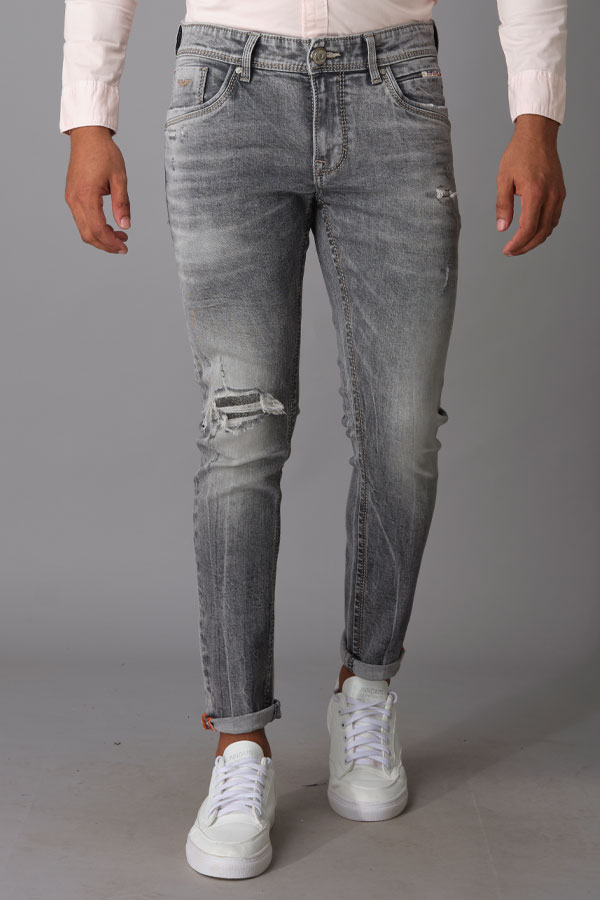 MED GREY 5 POCKET LOW-RISE ANKLE LENGTH JEANS (SPRINGSTEEN FIT)