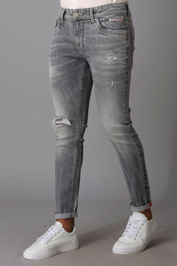 MED GREY 5 POCKET LOW-RISE ANKLE LENGTH JEANS (SPRINGSTEEN FIT)