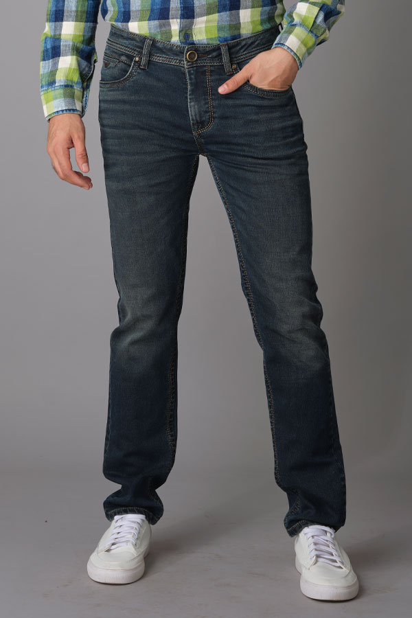 DK BLUE 5 POCKET MIDRISE REGULAR AND STREIGHT FIT JEANS (MORRISON FIT)