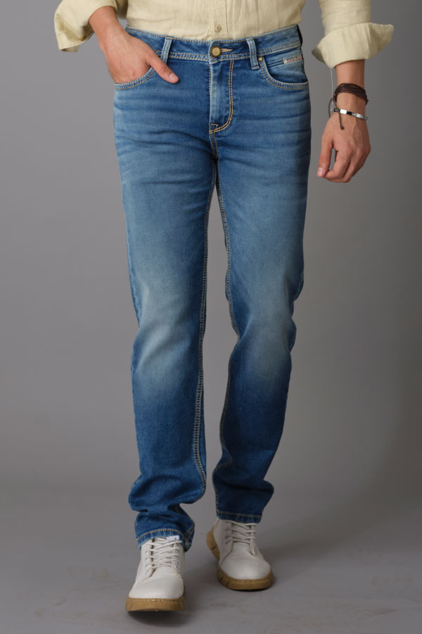 MED BLUE 5 POCKET MIDRISE REGULAR AND STREIGHT FIT JEANS (MORRISON FIT)