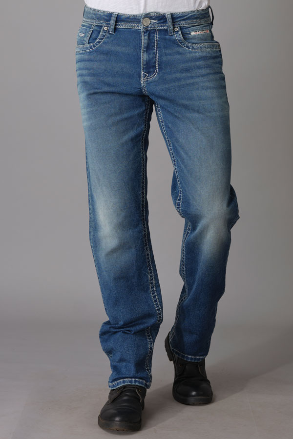 MED BLUE 5 POCKET MIDRISE, COMFORT AND STREIGHT FIT JEANS (JESSE FIT)