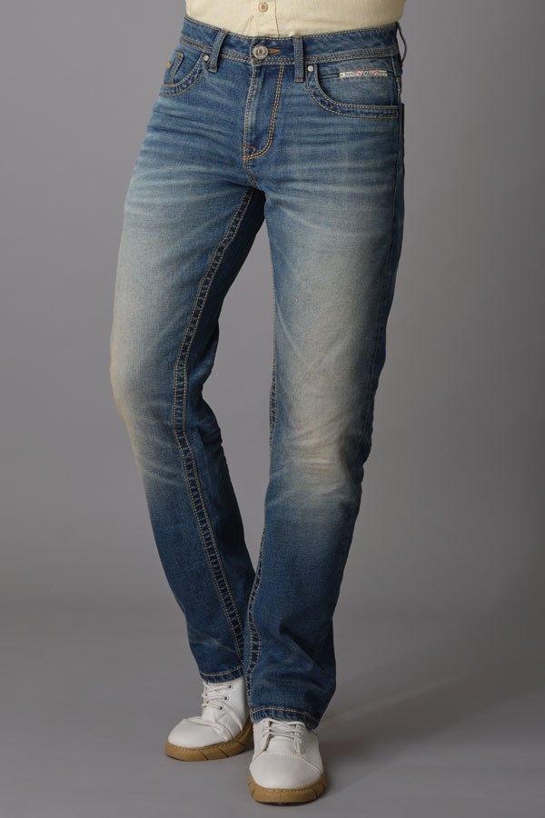 MED BLUE 5 POCKET MIDRISE, COMFORT AND STREIGHT FIT JEANS (JESSE FIT)