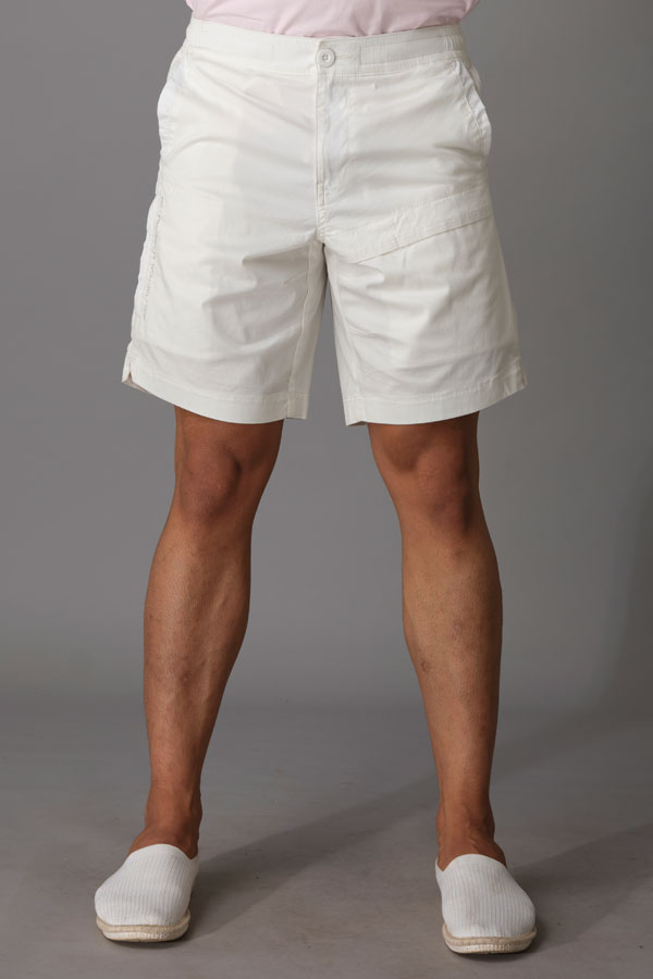 WHITE COTTON SHORT (COTTON SLIM)