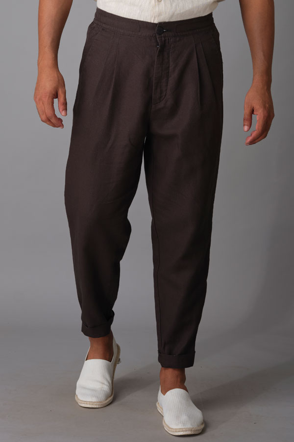 BLACK LINEN PANT (RELAXED TAPERED FIT)