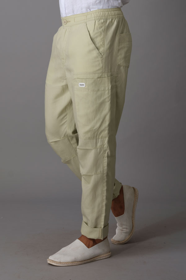 LT MOSS LINEN CARGO PANT (RELAXED FIT)