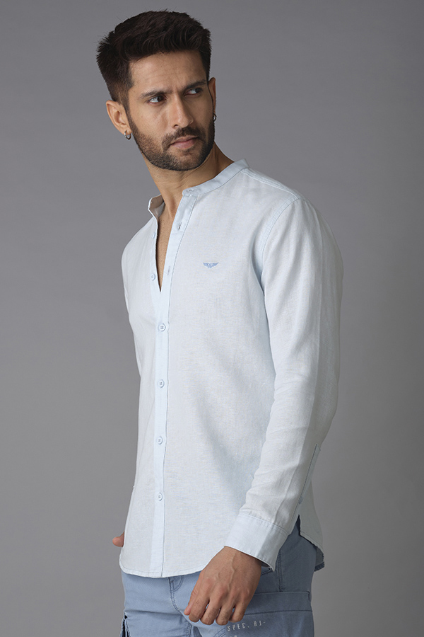 SKY BLUE FULL SLEEVE LINEN SHIRT (ZACK F/SLV FIT)