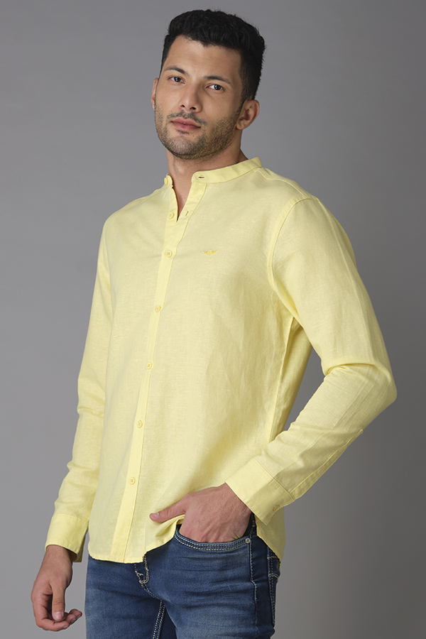 PASTEL YELLOW FULL SLEEVE LINEN SHIRT (ZACK F/SLV FIT)