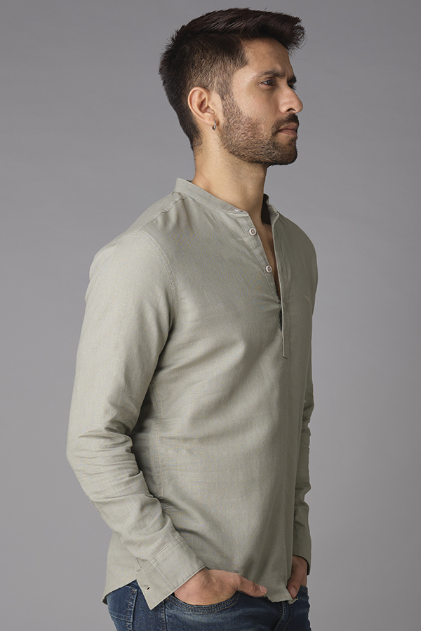 DK STONE FULL SLEEVE LINEN SHIRT (ZACK F/SLV FIT)