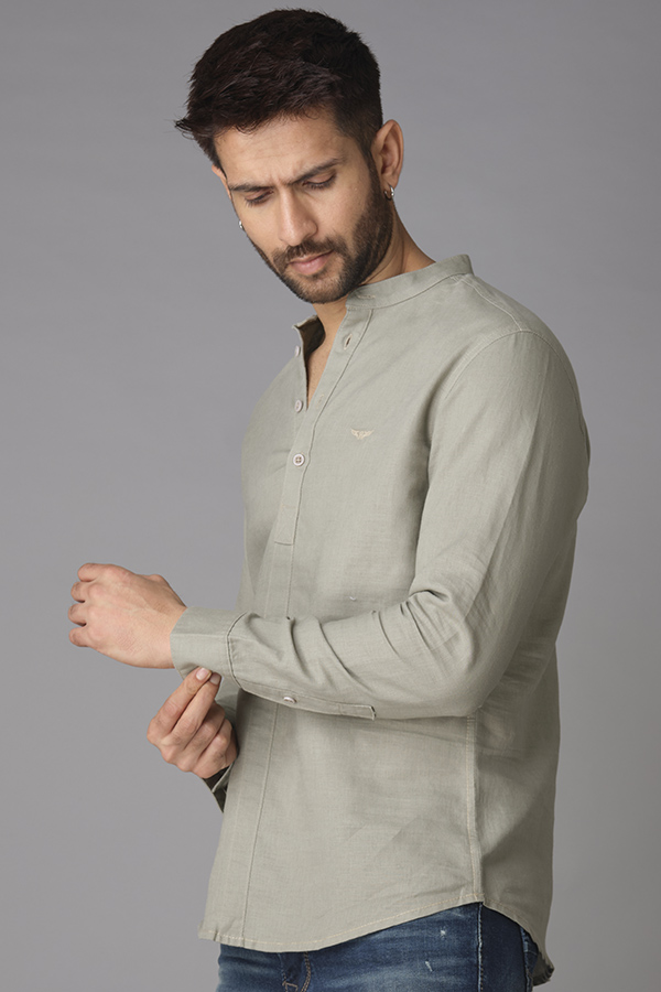 DK STONE FULL SLEEVE LINEN SHIRT (ZACK F/SLV FIT)