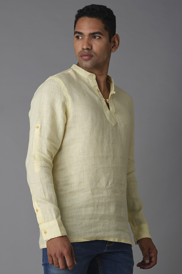 YELLOW FULL SLEEVE LINEN SHIRT (ZACK F/SLV FIT)